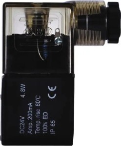 Cewka elektrozaworu 230V AC, z wtyczką z diodą LED, szerokość 22 mm, trzpień fi 9 mm MS 22050-KPL