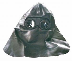 Skórzany kaptur spawalniczy - okularowy